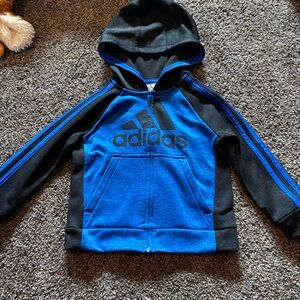 Adidas Kids Blue and Black Hoodie